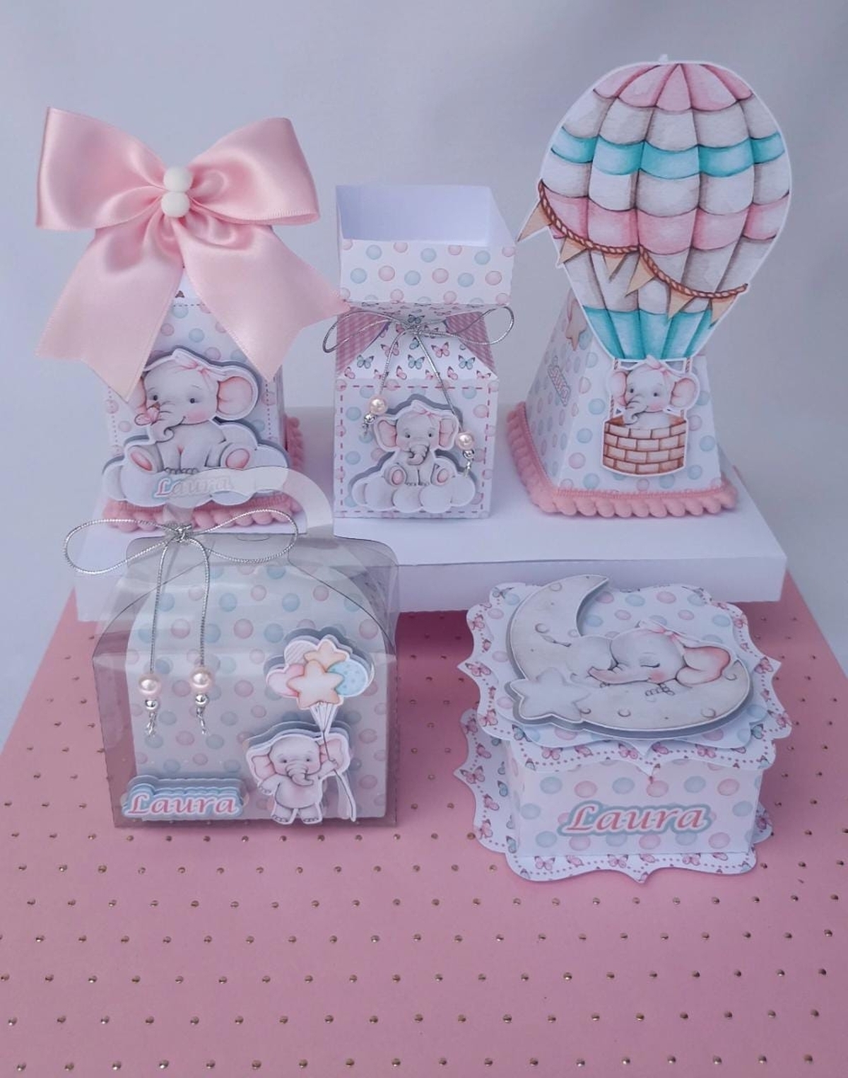 Kit Festas Infantil Lembrancinhas Personalizadas Aniversário/ Chá de bebê Tema Elefante Baloeira