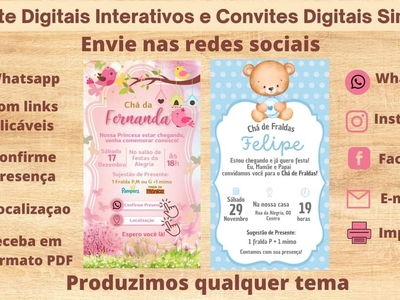 Convites Digitais Simples e Convites Digitais Interativos 