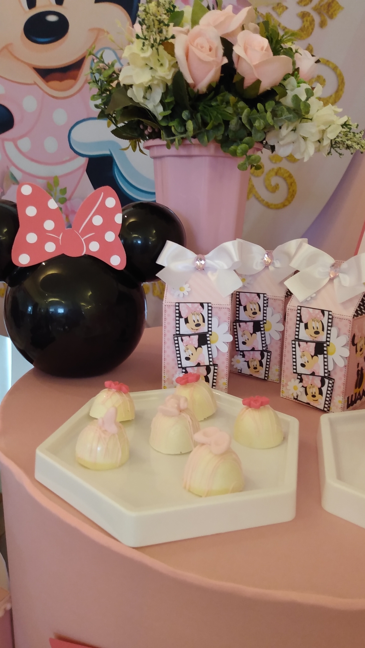 Decoração Personalizada Minnie Rosa